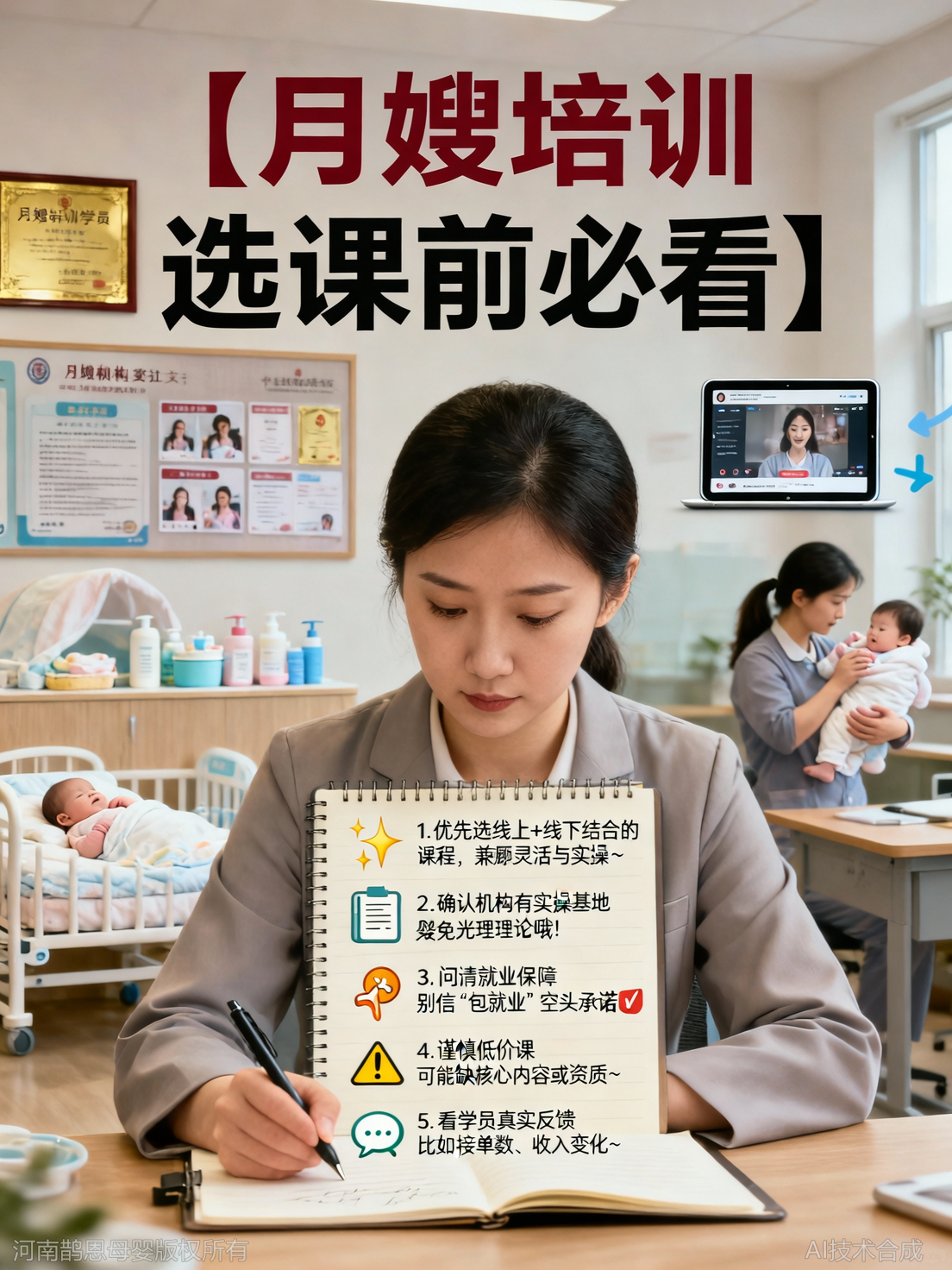 月嫂培训线上课效果到底如何?学员真实体验+与线下课的核心差异分析 - 河南鹊恩母婴_母婴行业资讯